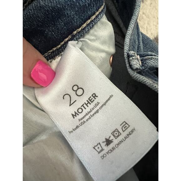 MOTHER Denim The Rascal Ankle Fray Opposites Attract Straight Slim Jeans Sz 28 - Picture 11 of 14